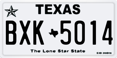 TX license plate BXK5014