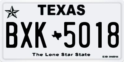 TX license plate BXK5018