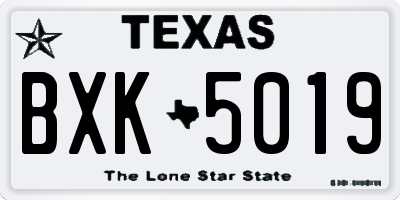 TX license plate BXK5019