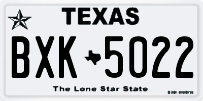 TX license plate BXK5022