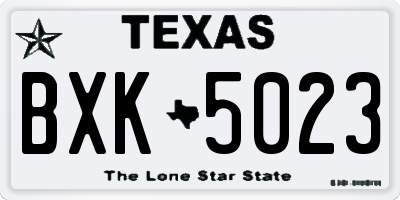 TX license plate BXK5023