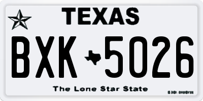 TX license plate BXK5026