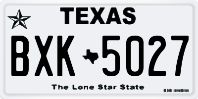 TX license plate BXK5027