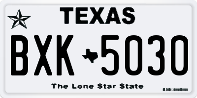 TX license plate BXK5030