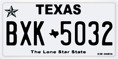 TX license plate BXK5032