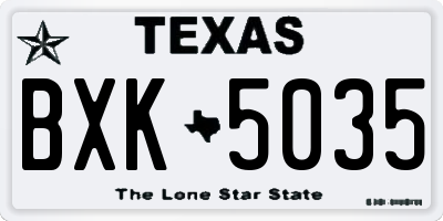 TX license plate BXK5035