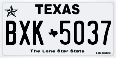 TX license plate BXK5037
