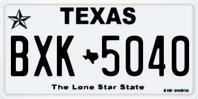 TX license plate BXK5040