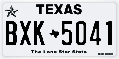 TX license plate BXK5041
