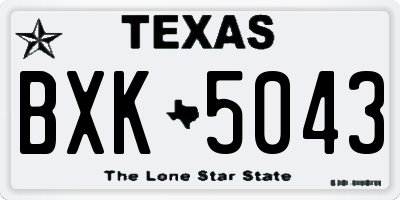 TX license plate BXK5043