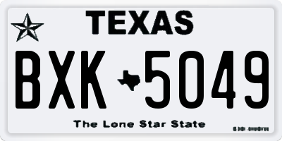 TX license plate BXK5049