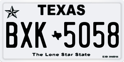 TX license plate BXK5058