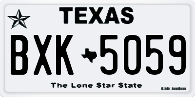 TX license plate BXK5059