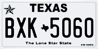 TX license plate BXK5060