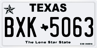 TX license plate BXK5063
