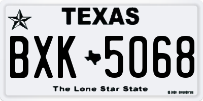 TX license plate BXK5068