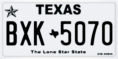 TX license plate BXK5070
