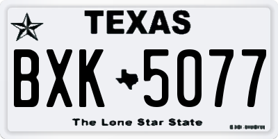 TX license plate BXK5077