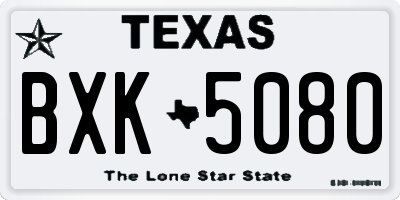 TX license plate BXK5080