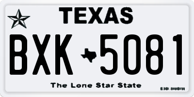 TX license plate BXK5081