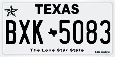 TX license plate BXK5083