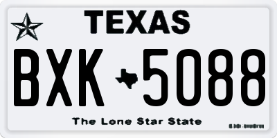 TX license plate BXK5088