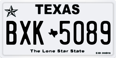 TX license plate BXK5089