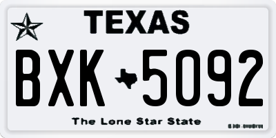 TX license plate BXK5092