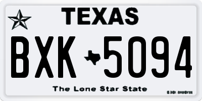 TX license plate BXK5094