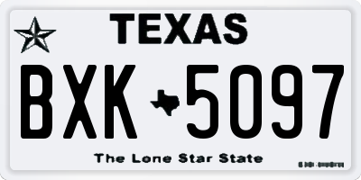TX license plate BXK5097