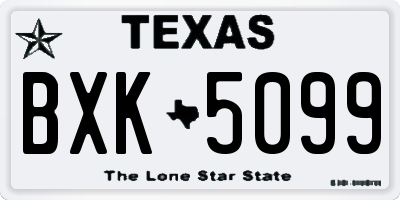 TX license plate BXK5099