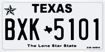TX license plate BXK5101