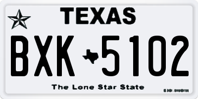 TX license plate BXK5102