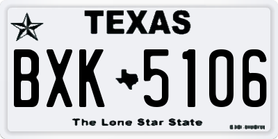 TX license plate BXK5106