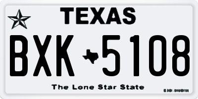 TX license plate BXK5108