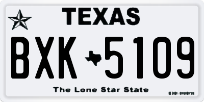 TX license plate BXK5109