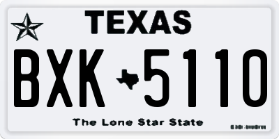 TX license plate BXK5110