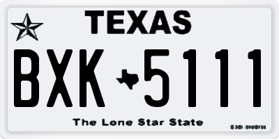 TX license plate BXK5111