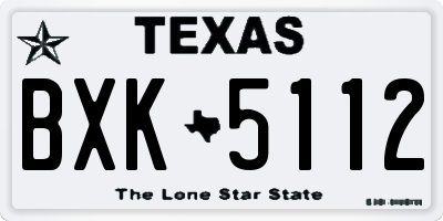 TX license plate BXK5112