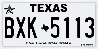 TX license plate BXK5113