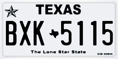 TX license plate BXK5115