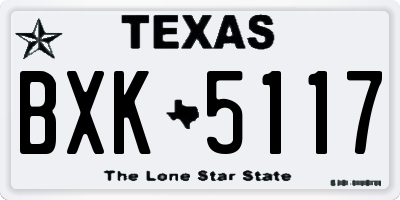 TX license plate BXK5117