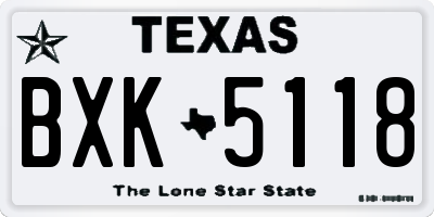 TX license plate BXK5118