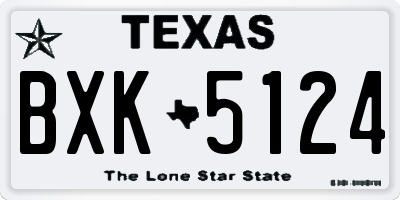 TX license plate BXK5124