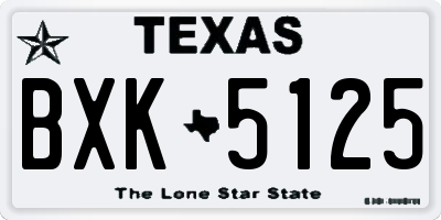 TX license plate BXK5125