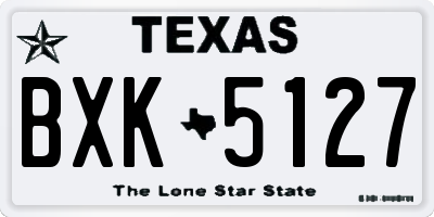 TX license plate BXK5127