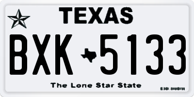 TX license plate BXK5133