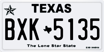 TX license plate BXK5135