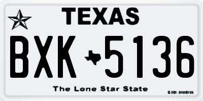 TX license plate BXK5136