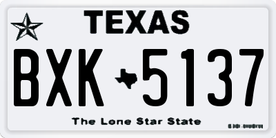 TX license plate BXK5137